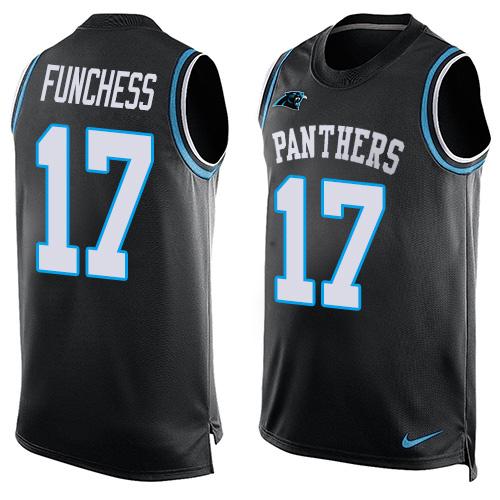 Nike Panthers #17 Devin Funchess Black Team Color Men's Stitched NFL Limited Tank Top Jersey